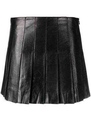 STAND STUDIO pleated leather miniskirt - Black