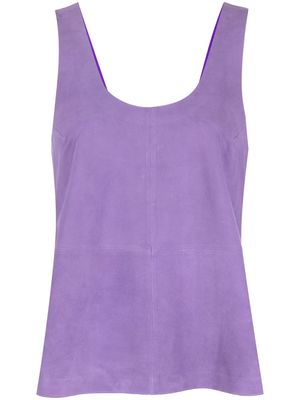 STAND STUDIO relaxed-fit sleeveless suede top - Purple