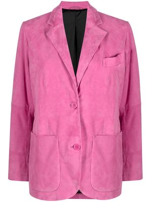 STAND STUDIO Resort single-breasted suede blazer - Pink
