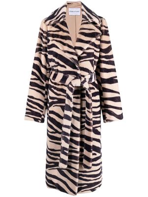 STAND STUDIO Winnie zebra-print coat - Brown