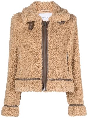 STAND STUDIO zip-up faux-shearling jacket - Neutrals