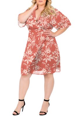 Standards & Practices Candice Georgette Wrap Dress in Brick Pink 