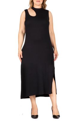 Standards & Practices Cutout Sleeveless Midi Dress in Black