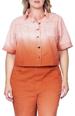 Standards & Practices Dip Dye Crop Jacket in Coral 