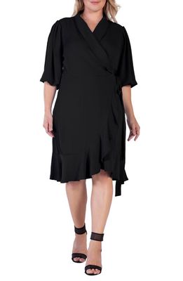 Standards & Practices Kylie Ruffle Wrap Dress in Black