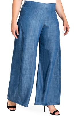 Standards & Practices Perry Tencel Denim Palazzo Pants in Almost Rinsed