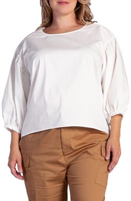 Standards & Practices Saber Balloon Sleeve Blouse in Off White
