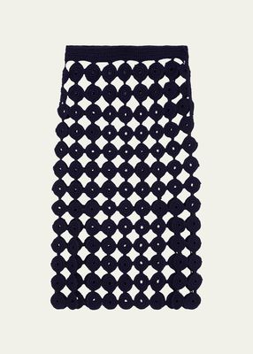 Stanza Open-Knit Midi Skirt