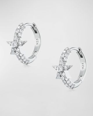 Star 3-Row Diamond Huggie Earrings