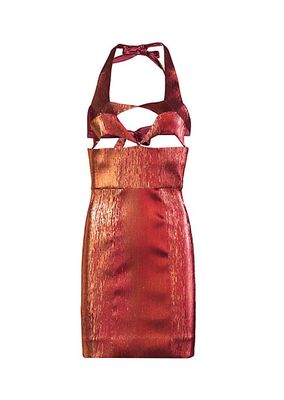 Star Cup Lamé Minidress