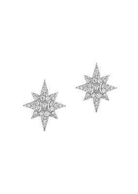 Star Light 18K White Gold & 0.38 TCW Diamond Venus Star Earrings