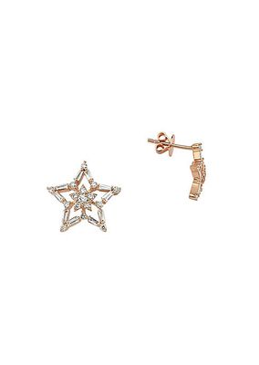 Star Light Sirius 14K Rose Gold & 0.55 TCW Diamond Star Stud Earrings