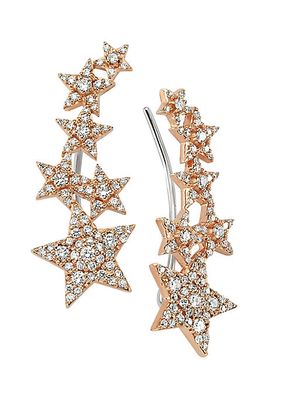 Star Light Sirius 14K Rose Gold & 0.81 TCW Diamond Ear Cuffs