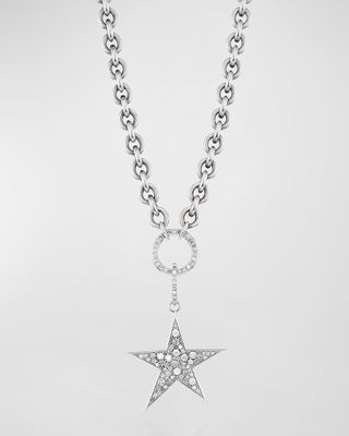 Star Pendant Cable Chain Necklace with Diamonds