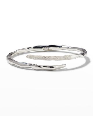 Stardust Heavy Squiggle Pave Bypass Hinged Bangle with Diamonds