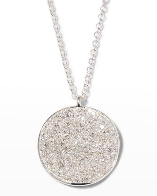 Stardust Large Flower Disc Pendant Necklace with Diamonds