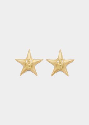 Starface Stud Earrings in 18k Gold with Diamonds