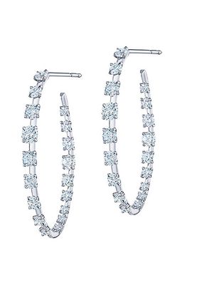 Starry Night 18K White Gold & Diamond Hoop Earrings