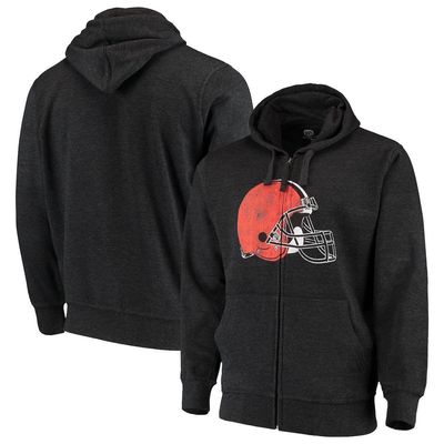 STARTER Men's G-III Sports by Carl Banks Charcoal Cleveland Browns Primary Logo Full-Zip Hoodie