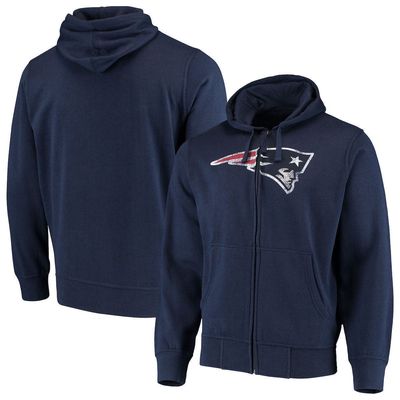 STARTER Men's G-III Sports by Carl Banks Navy New England Patriots Primary Logo Full-Zip Hoodie