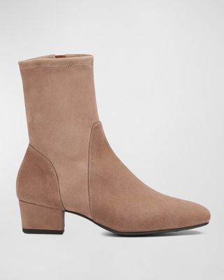 Stassi Stretch Suede Ankle Boots