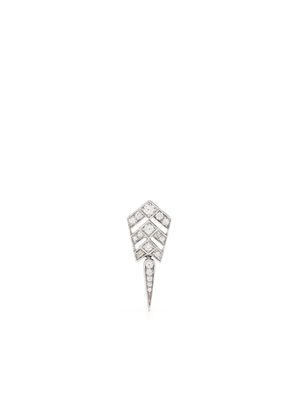 STATEMENT PARIS Stairway Arrow diamond drop earring - Silver
