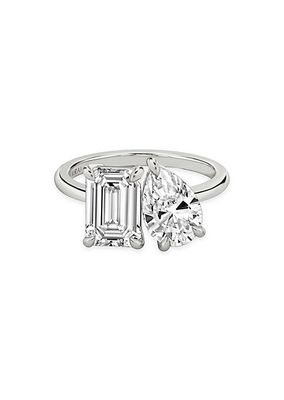 Statement Rings The Toi Et Moi 18K White Gold & 3.50 TCW Lab-Grown Diamond Engagement Ring