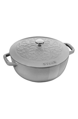 Staub 3.75-Quart Enameled Lilly Lid Cast Iron French/Dutch Oven in Graphite
