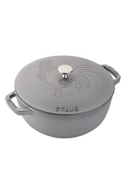 Staub 3.75-Quart Enameled Rooster Lid Cast Iron French/Dutch Oven in Graphite
