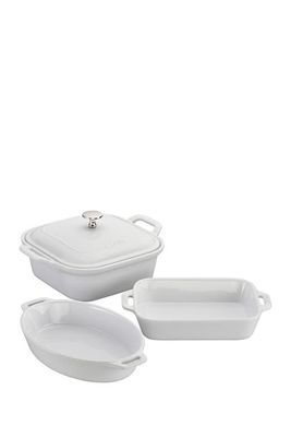 Staub 4-Piece Ceramic Baking Dish Set in White