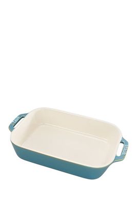Staub Ceramic 10.5-inch x 7.5-inch Rectangular Baking Dish - Rustic Turquoise