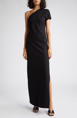 STAUD Adalynn One-Shoulder Cocktail Dress in Black