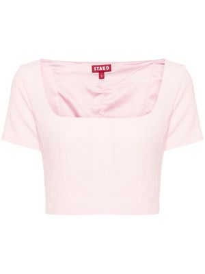 STAUD Anya square-neck crop blouse - Pink