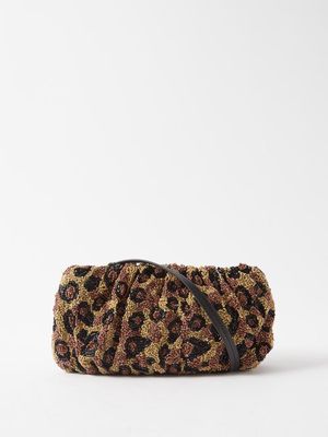 Staud - Bean Leopard Beaded Shoulder Bag - Womens - Leopard