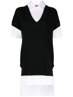 STAUD Bridget layered shirtdress - Black