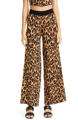 STAUD Brovo Leopard Jacquard Knit Pants