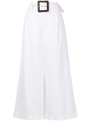 STAUD buckle-detail cropped trousers - White