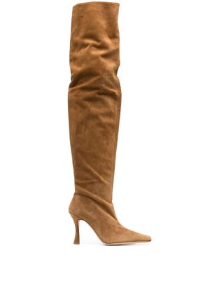 STAUD Cami 95mm suede boots - Brown