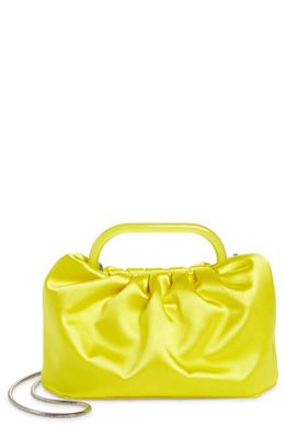 STAUD Cory Ruched Satin Bag in Citron
