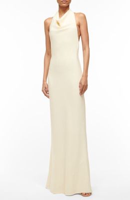 STAUD Cowl Neck Lace-Up Detail Gown in Sun Faded Daisy