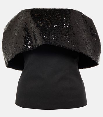 Staud Giselle sequined off-shoulder top