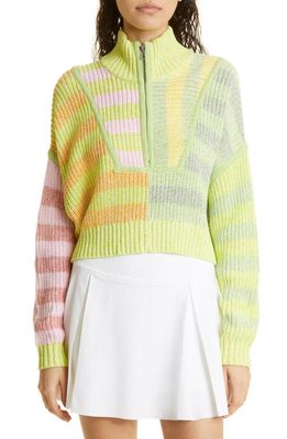 STAUD Hampton Half Zip Crop Sweater in Multi Sunray