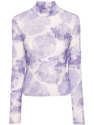STAUD Helvin floral-print top - Purple