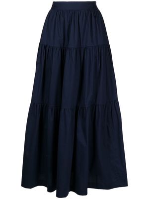 STAUD high-waisted tiered midi skirt - Blue