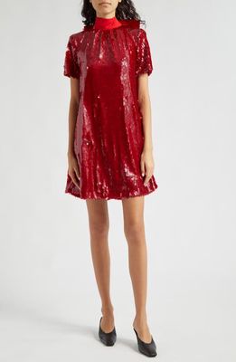 STAUD Ilana Sequin Minidress in Poinsettia