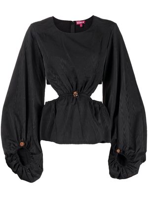STAUD Ivy drawcord balloon-sleeve blouse - Black