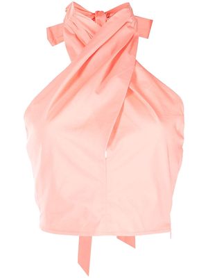 STAUD Kai halterneck blouse - Pink