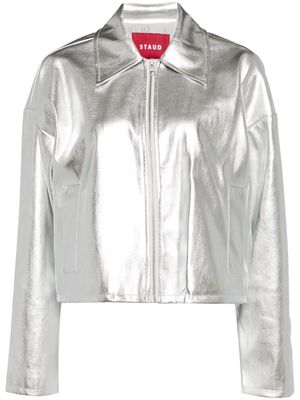 STAUD Lennox metallic-effect jacket - Silver