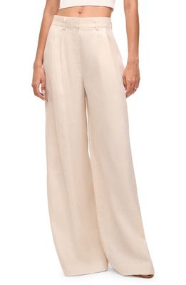 STAUD Luisa Linen Wide Leg Pants in Natural