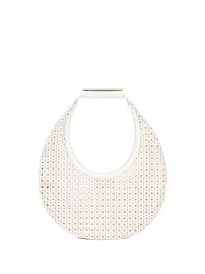 STAUD Moon woven tote bag - White